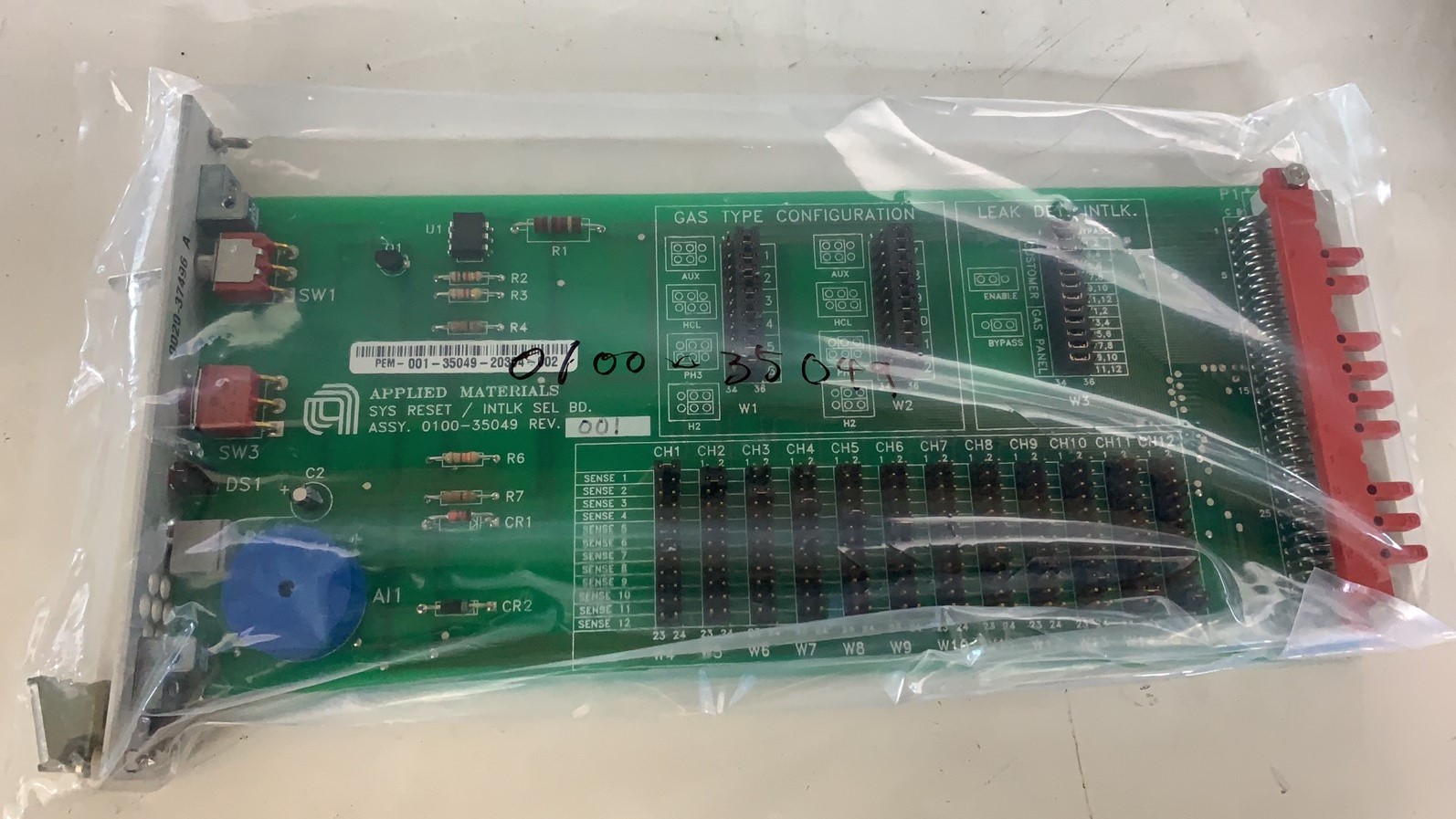 0100-35049 ASSEMBLY PCB SYS RESET/ INTLK SEL BD